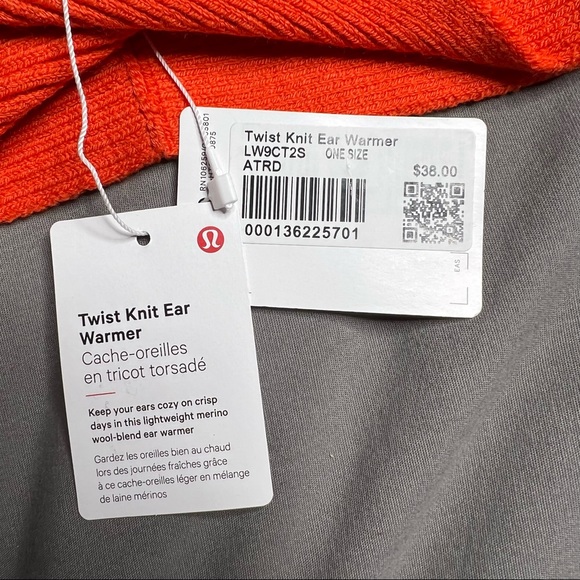 NWT Lululemon Twist Knit Ear Warmer Autumn Red (One Size) - Picture 6 of 12